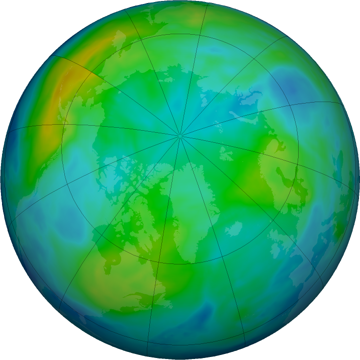 Arctic ozone map for 23 October 2018
